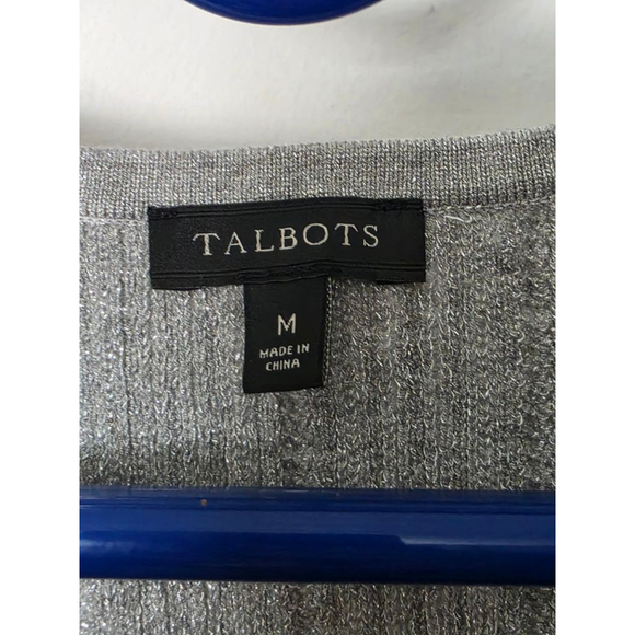 Women's TALBOTS Silver Ribbed Knit Tank Top M - Picture 5 of 5